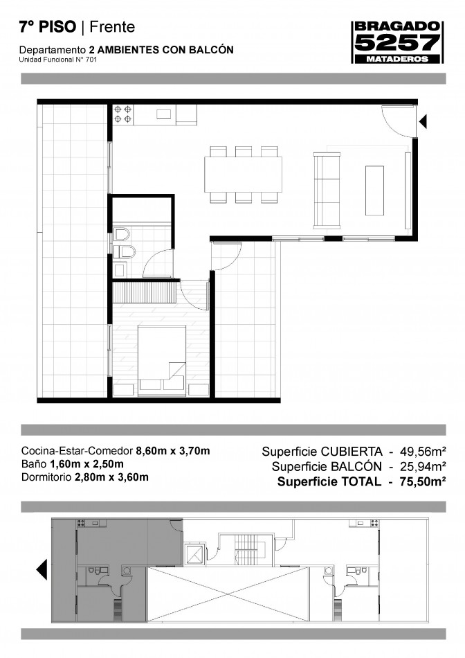 PREVENTA EN POZO - DEPTO 2 AMB - MATADEROS