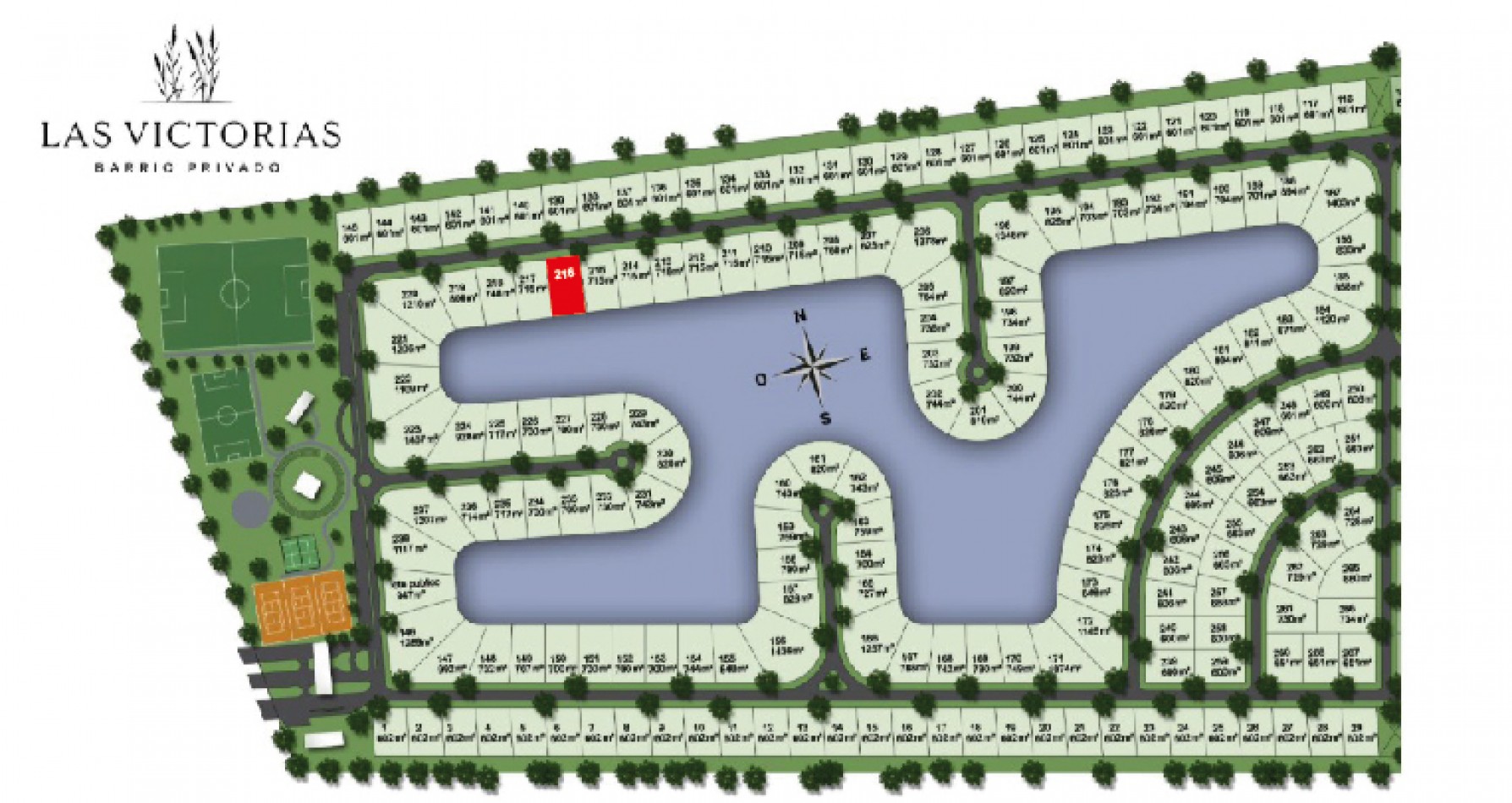 LOTE FRENTE A LA LAGUNA - EN VENTA - BARRIO LAS VICTORIAS